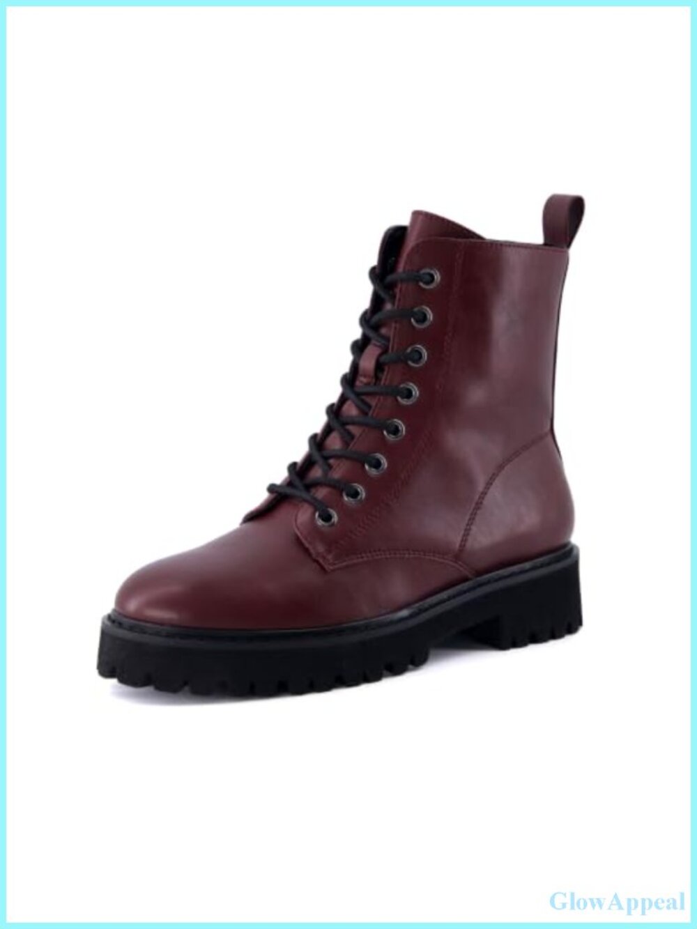 Women's Vegan Leather Combat Boots with Side Zipper